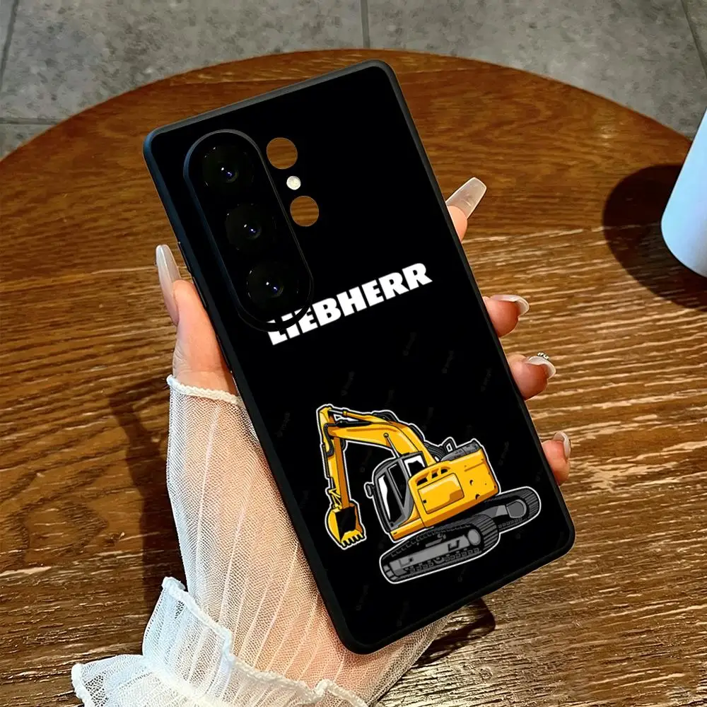 Hot L-Liebherr Excavator LOOG Phone Case For Samsung Galaxy S26 S25 S24 S23 S22 S21 Plus Ultra Fold A Soft Black