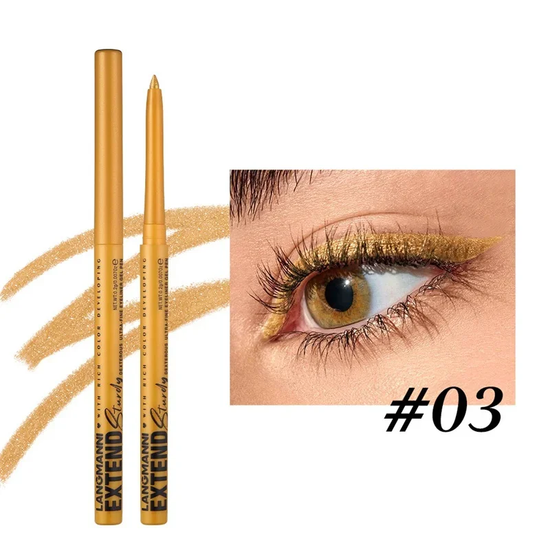 1Pc Black Gold Long-Lasting Eyeliner Pencil Waterproof Pigment Green Eyeliner Pen Women Fashion Colorful Eye Makeup Cosmetics