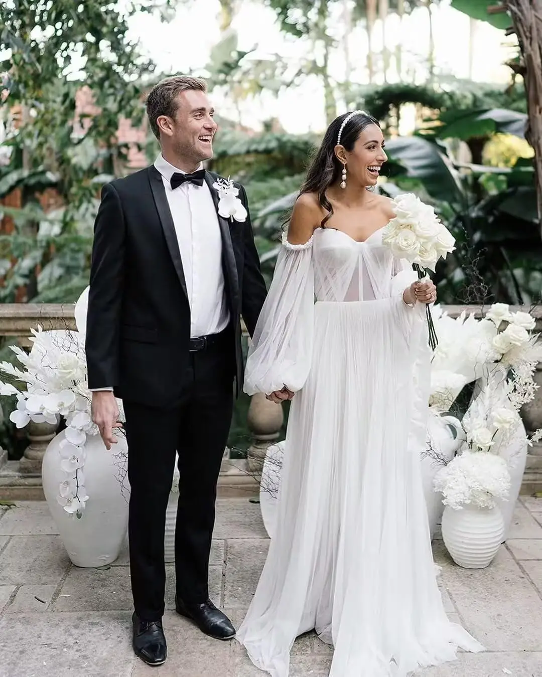 

Платье для выпускного вечера с длинным рукавом для женщин, тюлевое бальное платье, свадебное платье трапециевидной формы, торжественное вечернее платье с разрезом, женское элегантное платье