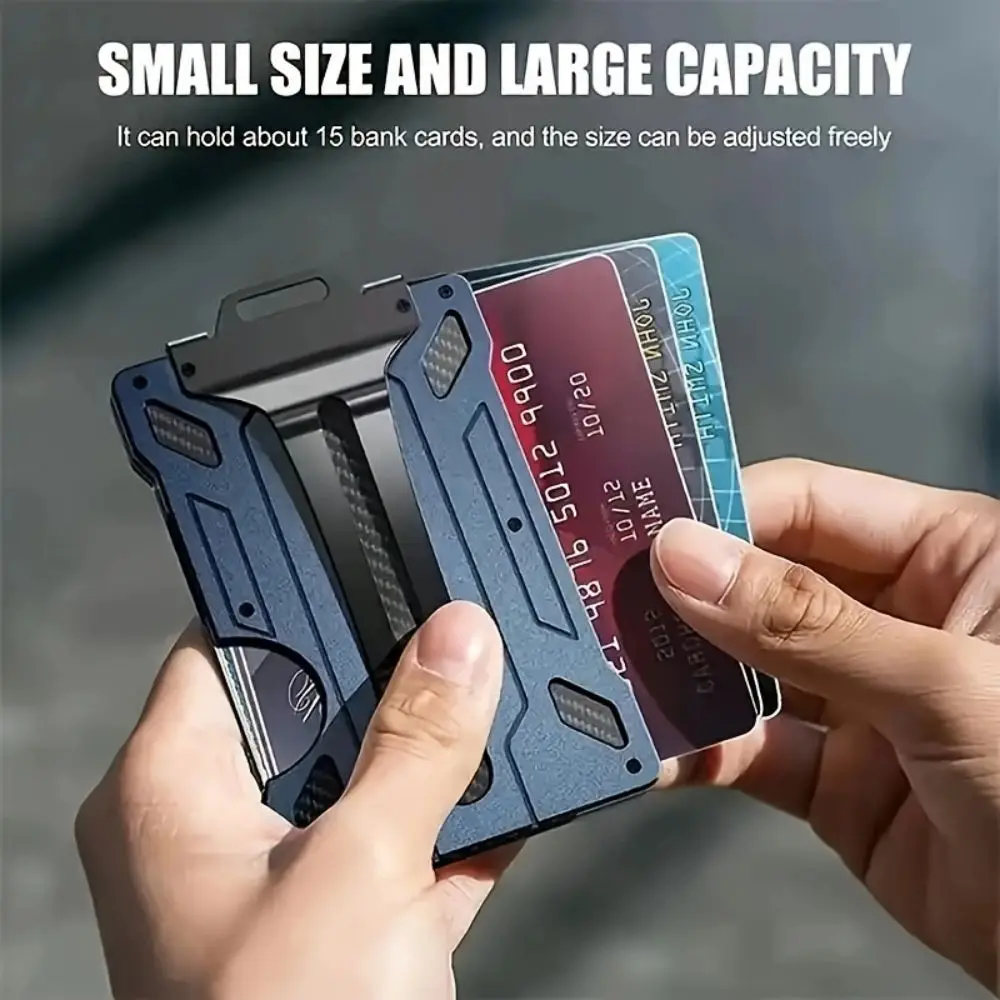 1pc Wallet For Men Outdoor Card Holder Practical Tactical Magsafe Aluminum Fashion Mini Smart Magic Wallet Holds Up 15 Cards