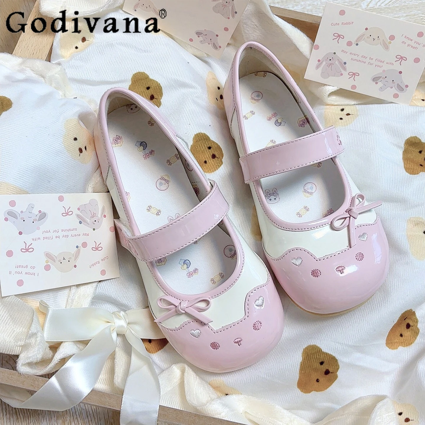 

2025 Summer New Sweet Cute Japanese Original Lolita Flat Shoes Round Toe Flat Doll Feel Indoor Mary Jane Shoes for Women