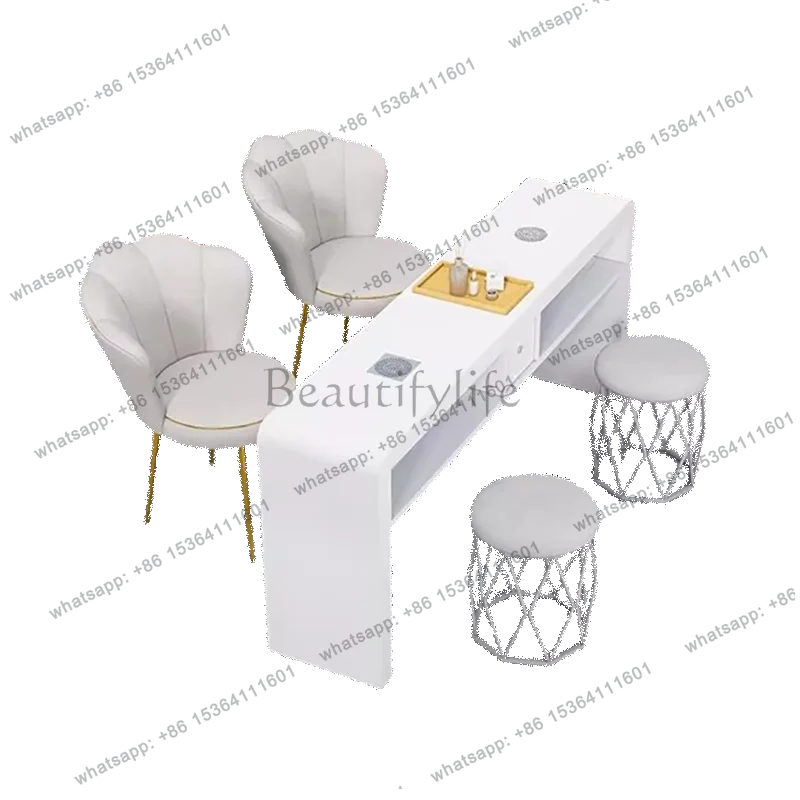 YJ Makeup White Nail Table Luxury Modern Professional Table Headboards Mesa Manicura Beauty Furniture