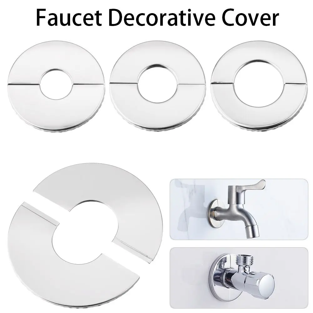 Shower Kitchen Flange Cover Stainless Steel Chrome Faucet Accessories Faucet Decorative Cover Faucet Decor Pipe Wall Covers