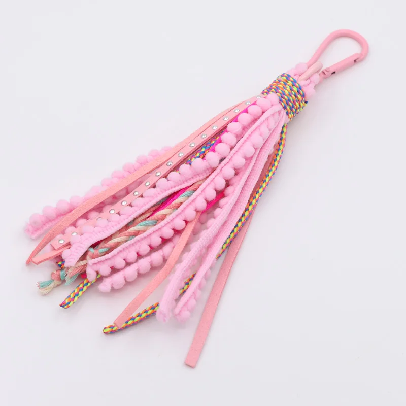 VONNOR Handmade Jewelry Boho Multi-layer Ribbon Tassel Keychain Hiking Buckle New Versatile Bag Decoration Pendant Accessories