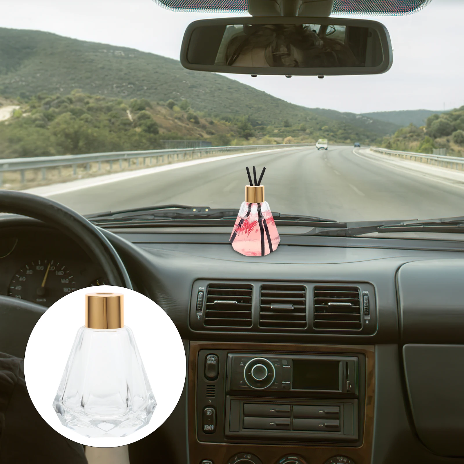 

2PCS Aromatherapy Bottles Stylish Lightweight Versatile Even Diffusion Portable Glass Essential Aroma Decor Fragrance Household