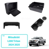 Para Mitsubishi L200 Triton 2024 2025 consola central caja de almacenamiento reposabrazos caja de almacenamiento taza caja de almacenamiento oculta accesorios interiores