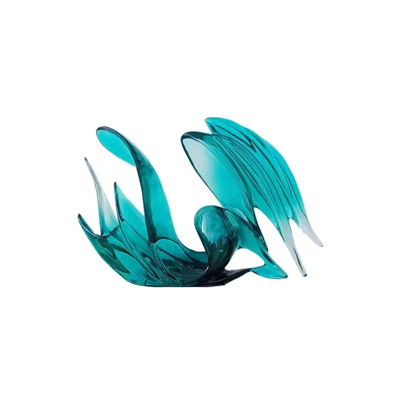 *Custom Transparent Resin Wave Shape Artificial Gorgeous Ornament Handmade Hotel Home Villa Decoration Sculpture Fashion Art