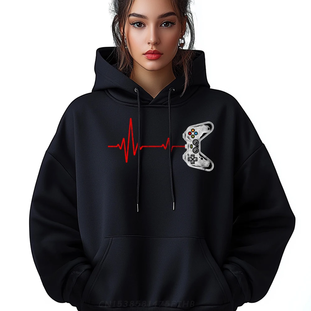 Video Game Lover Funny Gamer Heartbeat Anime Pullover Hoodies Man Sweatshirts For Men Street