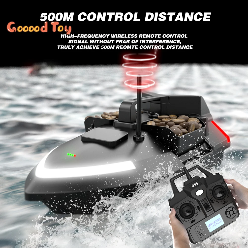 Gps Rc Fishing Boat 500 Meters Bait Boats Radio Controlled Boats High Speed Smart 40 Points Positioning Multi Warehouse Fishing