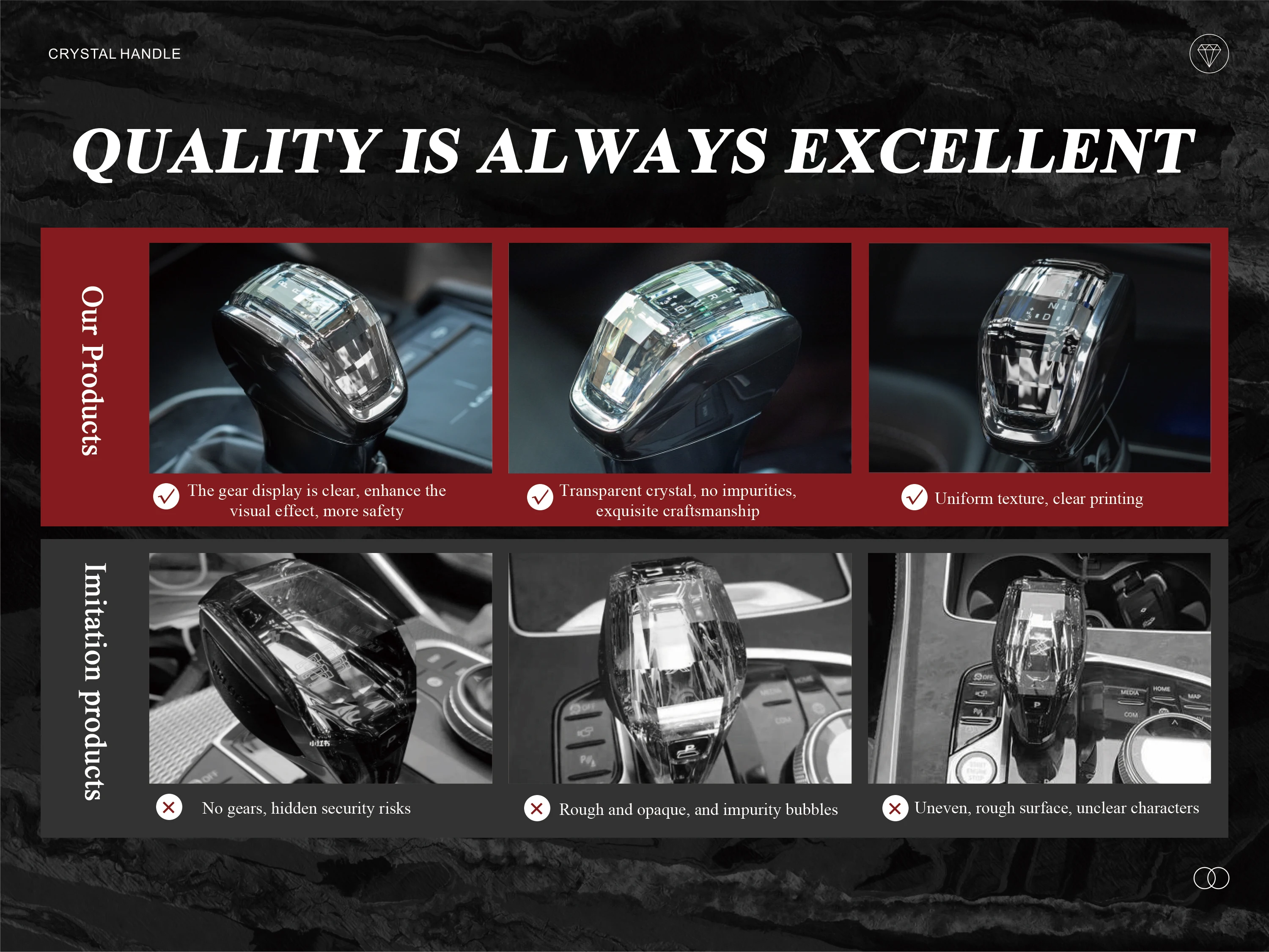 

Лидер продаж: Многофункциональная высококачественная хрустальная ручка переключения передач Liush для интерьера автомобиля (2019-2022)