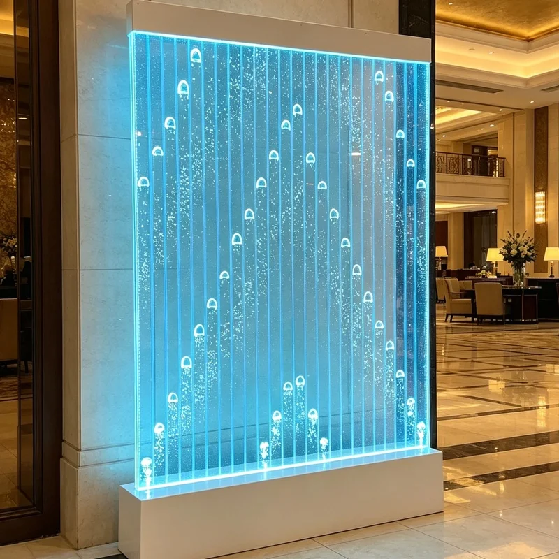 custom.Modern Acrylic Bubble LED Panel Room Divider with Translucent Design and Frame Structure