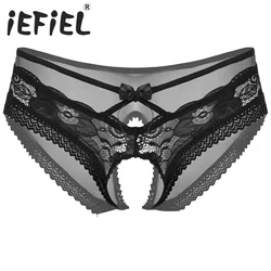 Mens Sissy Briefs Crossdress Cosplay Sexy Panties Elastic Waistband Ruffle Bowknot Bikini G-string Briefs Underwear Underpant