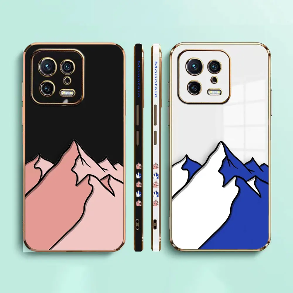 Cartoon Mountain Range Cover Smooth E-TPU Phone Case Xiaomi 9 10 10T 11 11T 12 12T 13 13T LITE PRO 4G 5G Case Shell Funda Coque