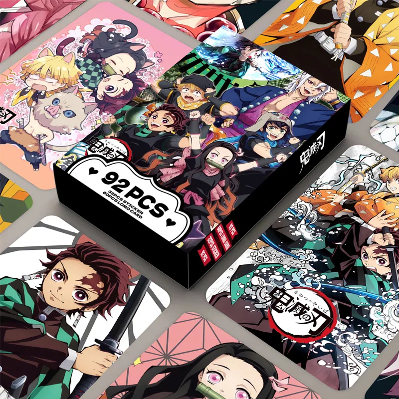 

92 and 30 LOMO cards, Demon Slayer Blade, double-sided high-definition color printed photo card, greeting card, collection card