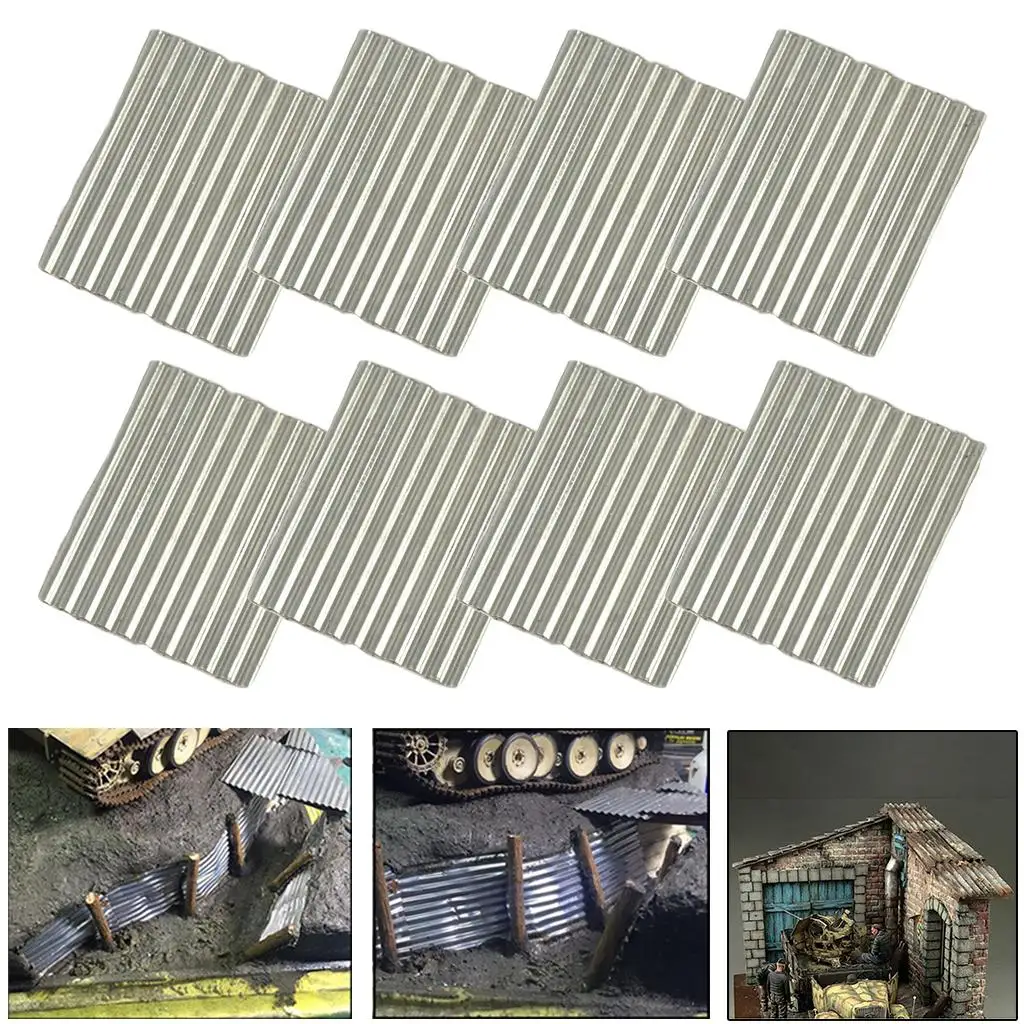 1/35 Steel Shed Corrugated Tile Miniature Sand Table Material Layouts House Diorama Model Landscape Building DIY Making