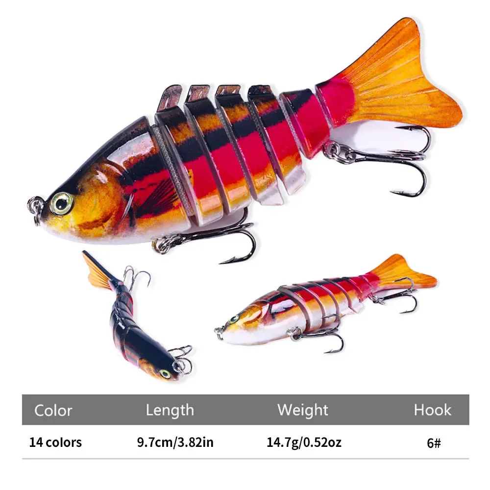 10cm 15g 7-segement Swimbait Pike Wobblers Crankbait Fishing Lure Multi Jointed Hard Bait Musky Sinking Isca Artificia