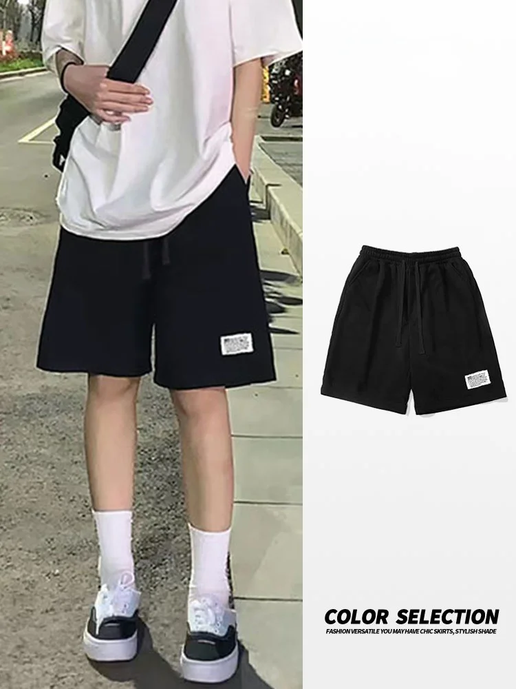 

American Sle Men's Summer Thin Pure Cotton Straight Leg 5-Part Middle Pants Outdoor Sports Loose Large Size Casual Five-Par...