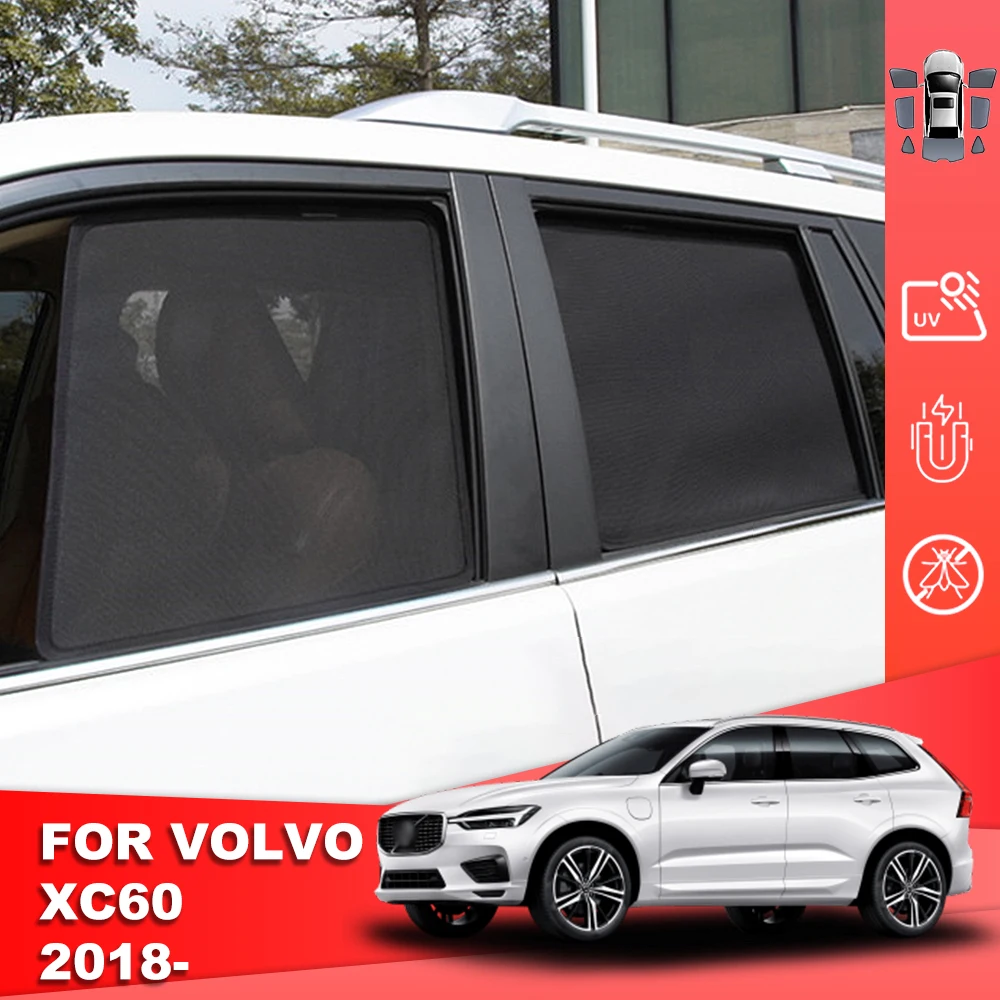 

For Volvo XC60 MK2 XC 60 2018-2024 Magnetic Car Sunshade Shield Front Windshield Curtain Rear Side Baby Window Sun Shade Visor