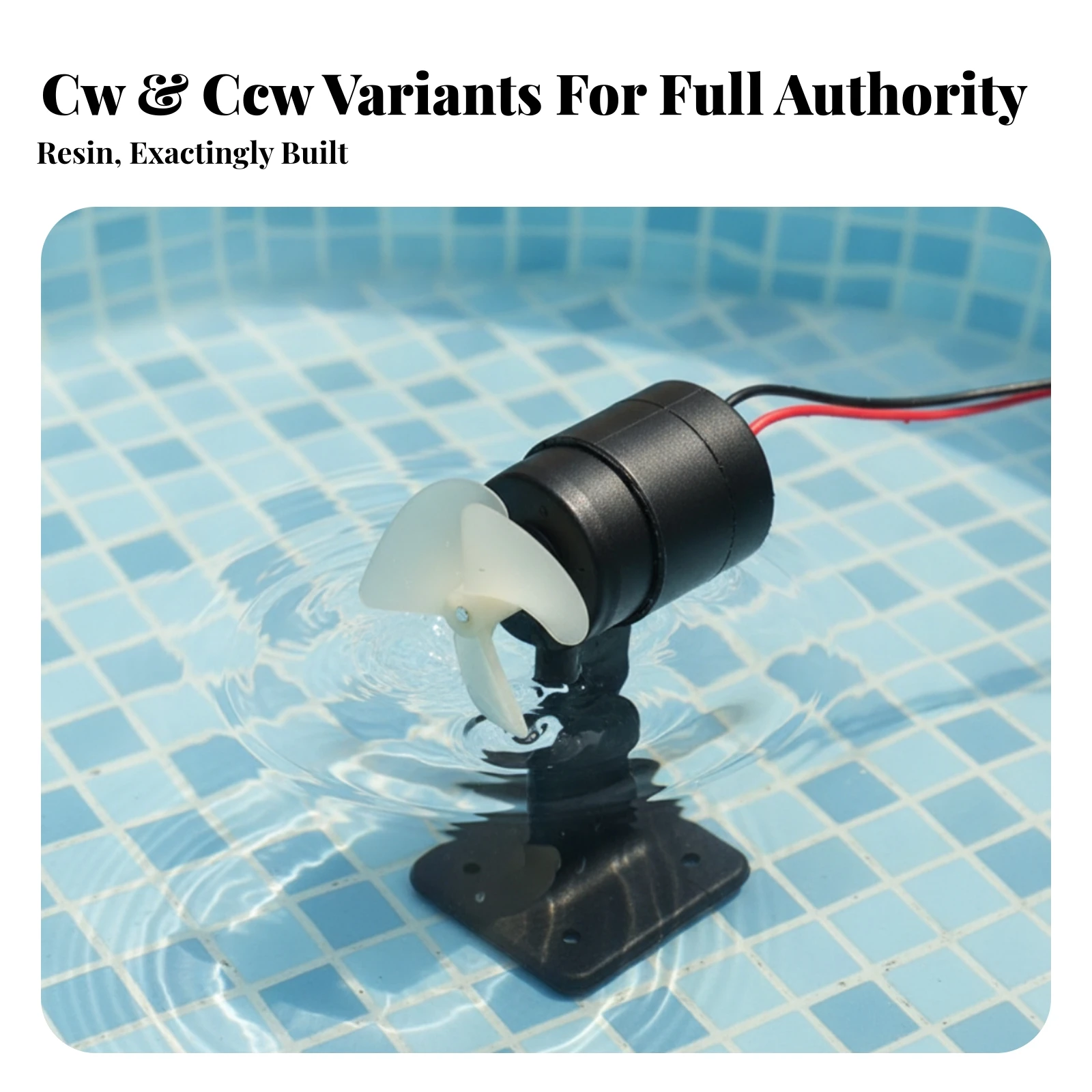 12V Model Boat Underwater Motor Ready-Mounted Model Boat Motor with Propeller Underwater Thruster with Mounting Base Wired