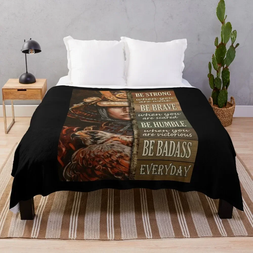 Female samurai be strong brave humble Throw Blanket bed plaid Bed linens Blankets