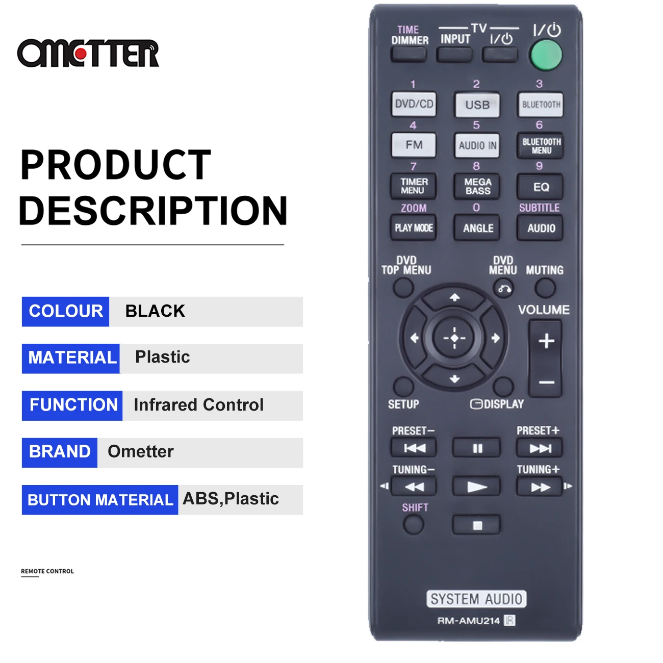 RM-AMU214 RM-AMU142 dla Sony Mini HiFi komponent System Audio CMT-SBT40D HCD-SBT40D SS-SBT40D CMT-V50IP nowy pilot