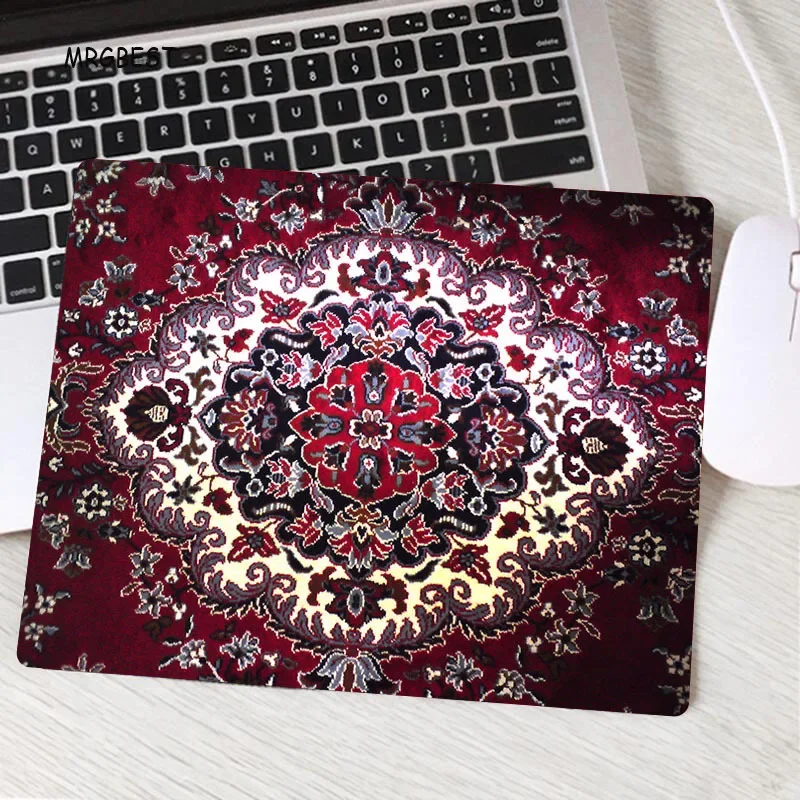 Xgz Persian Rug Large Pattern Cup Mouse Mat Mini Woven Mousepad Home Desk Decoration Craft Retro Tassel Mats 250x290x2mm