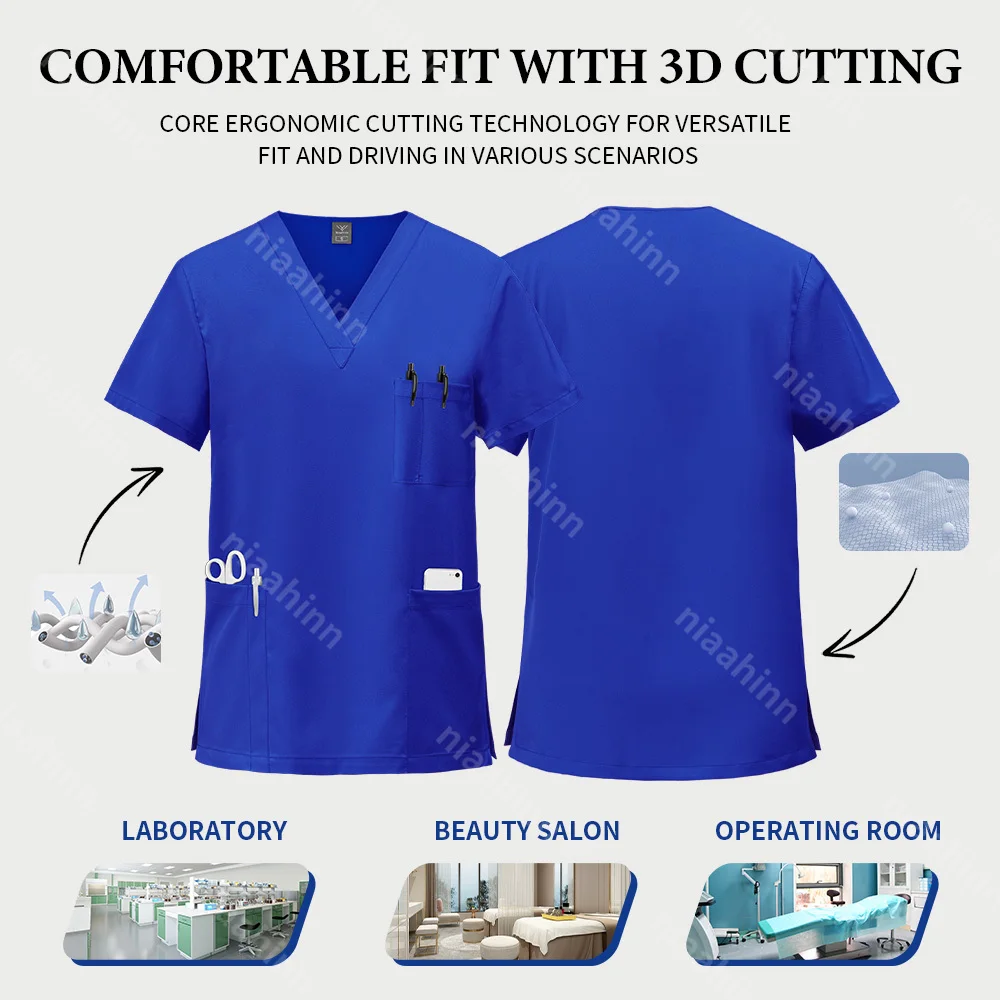 Verpleegkundige Accessoires Mannen Scrubs Sets Medische Uniformen Huisdierverzorging Chirurgie Overall Pak Tandheelkundige Kliniek Werkkleding Chirurgisch Uniform