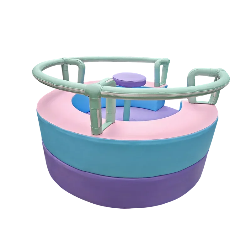

Soft Play Pastel Color Carousel Electric Merry Go Round Electric Spinner Indoor Play Center Soft Playground