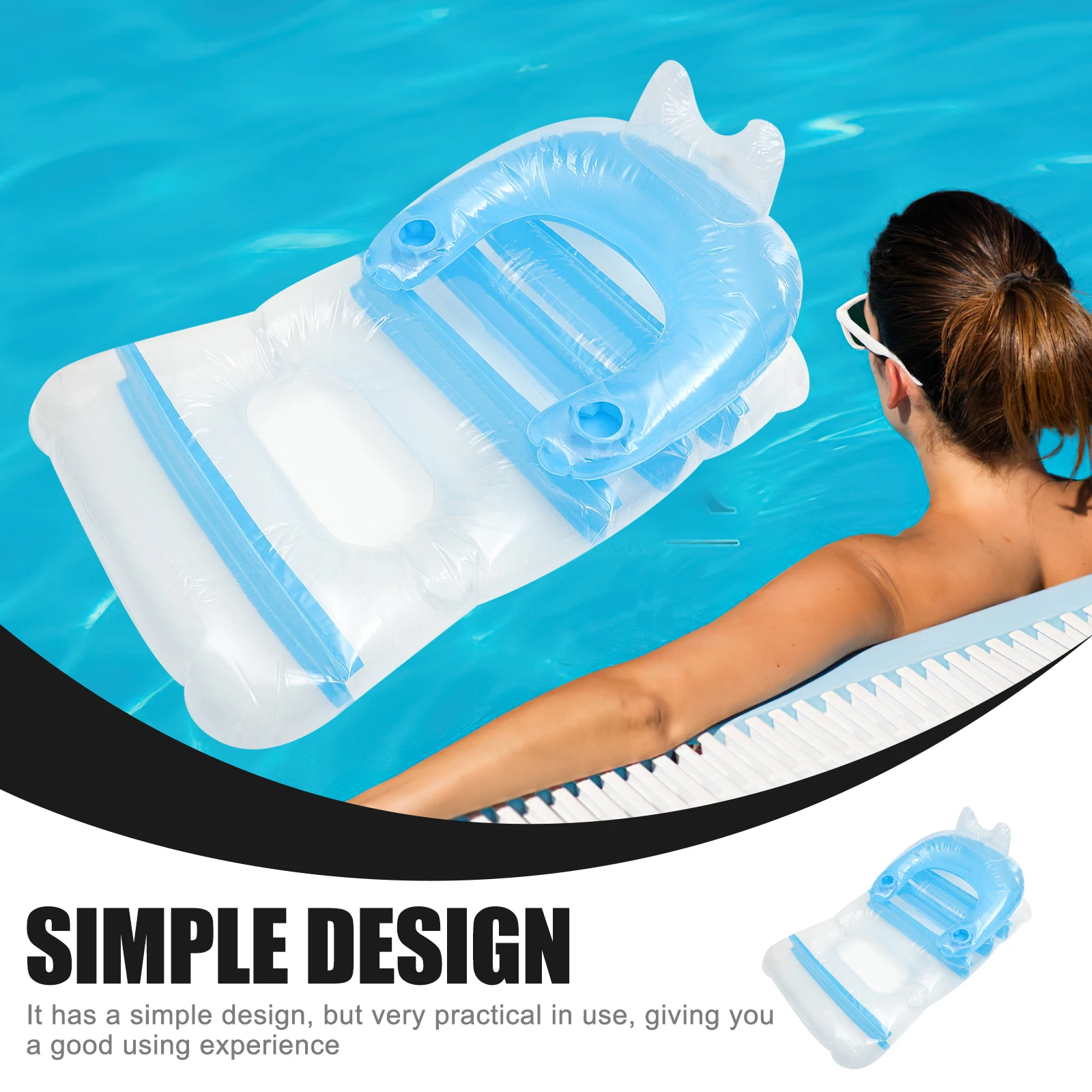 

Inflatable Bed Lounge Chair Swimming Mat Float Floating Pad for Armrest Pool Pink