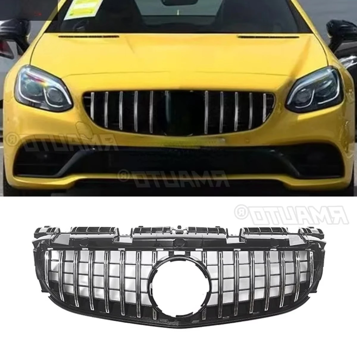 

For Mercedes Benz SLC R172 2016-2020 Car Bumper Grill Decorative Strips Racing Grille Body Kit Front Bumper Grill Exterior Part