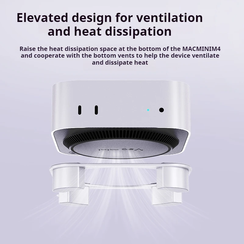 لماك ميني M4 سبائك الألومنيوم حامل سطح المكتب قوس تبديد الحرارة مع زر الطاقة ل M4 برو 2024 حامل التبريد