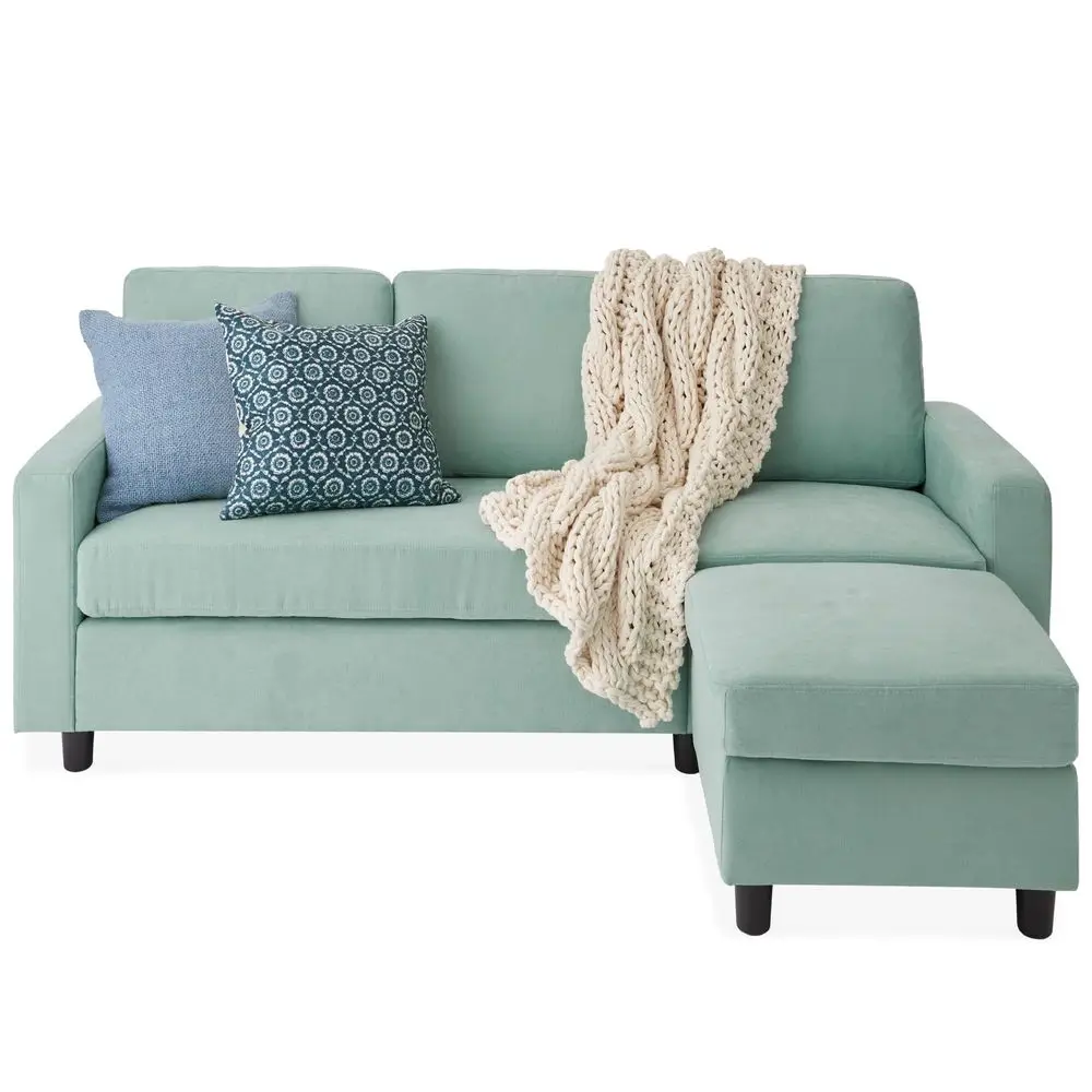 

Upholstered Sectional Sofa for Home, Apartment, Dorm, Bonus Room, Compact Spaces w Chaise Lounge, 3Seat, LShape Design, Reversi