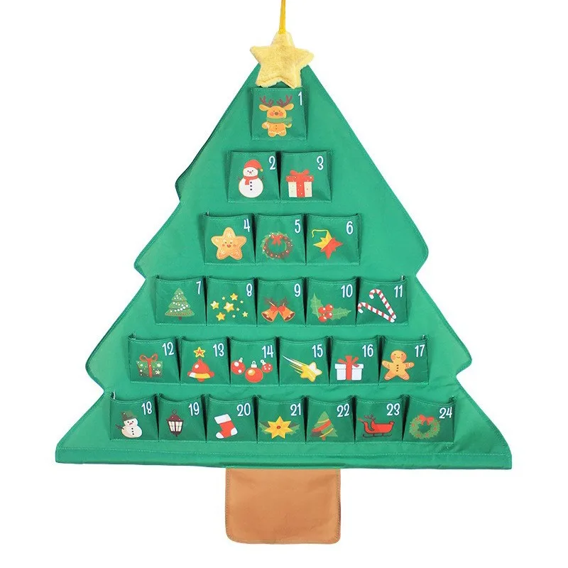 Christmas Tree Shape Storage Hanging Bag Festive Hanging Pouch Restaurant Xmas Atmosphere Decorative Supplies