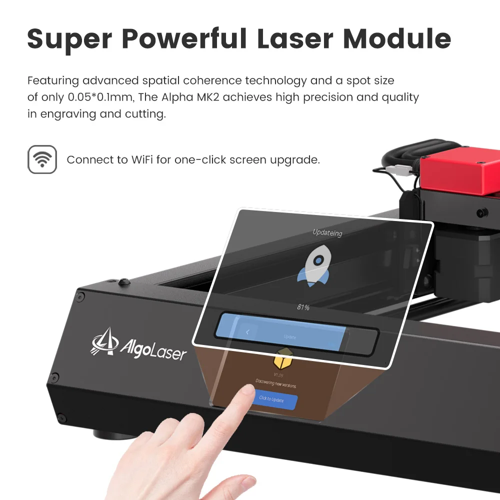 AlgoLaser Alpha MK2 10 واط الليزر القاطع 400 مللي متر/ثانية CNC حفارة النجارة Lase النقش آلة القطع للأعمال للمعادن الخشبية