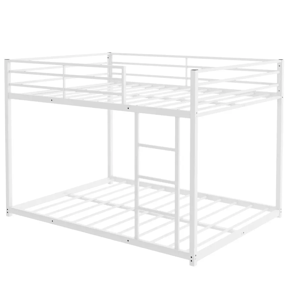 

Sturdy High-quality Steel Bunk Bed Frame, Full over Full Size Loft Bed with Safety Guard Rails and Side Ladder for Bedroom