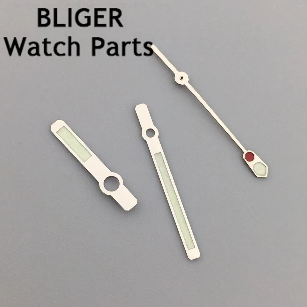 BLIGER silver rose gold watch hands green luminous hands fit NH35 NH36 movement