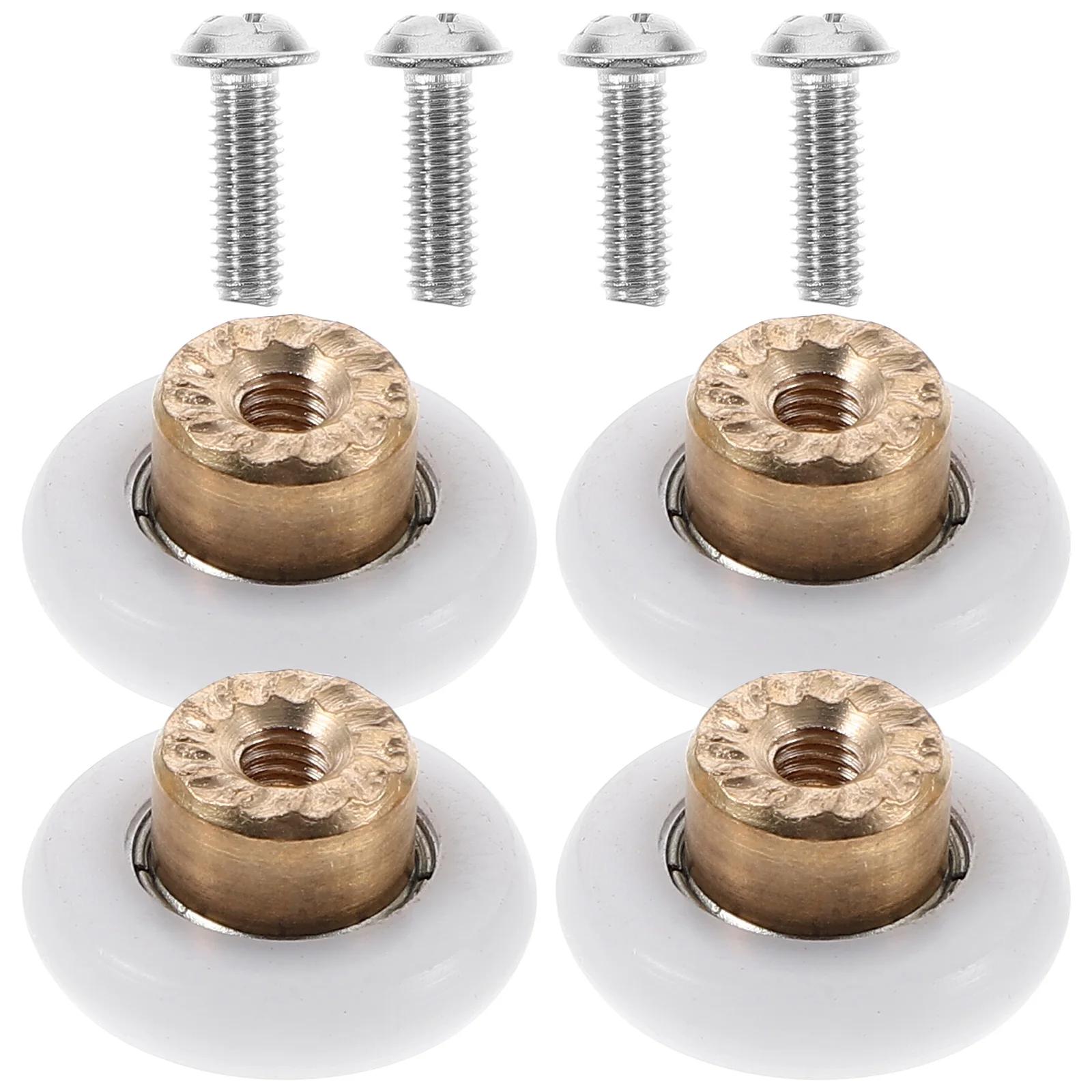 

4pcs Shower Door Rollers Copper Shaft 19MM Glass Runners Sliding Hardware Bathroom Replacement Parts Easy Install Shower Rooms
