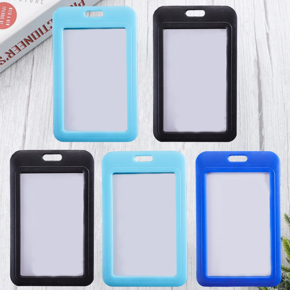 5 قطعة غطاء عمل منزلق قابل للضغط حامل شارة الموظفات حامي شارة الهوية غطاء خفيف الوزن لون عشوائي #2