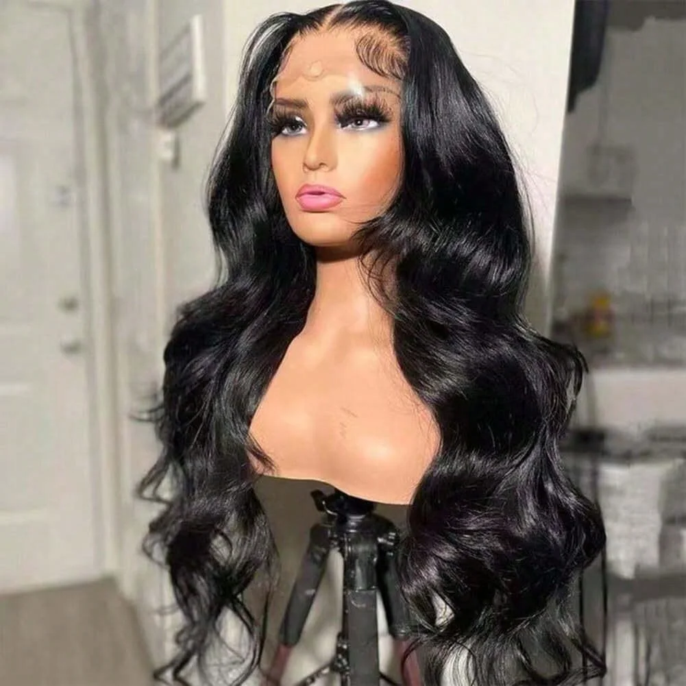 

34 Inch Glueless Wigs Human Hair Pre Plucked 13x4/13x6 HD Lace Front Wigs Human Hair Glueless 200% Density Body Wave Lace Front Wigs Human Hair With Baby Hair Natural Black
