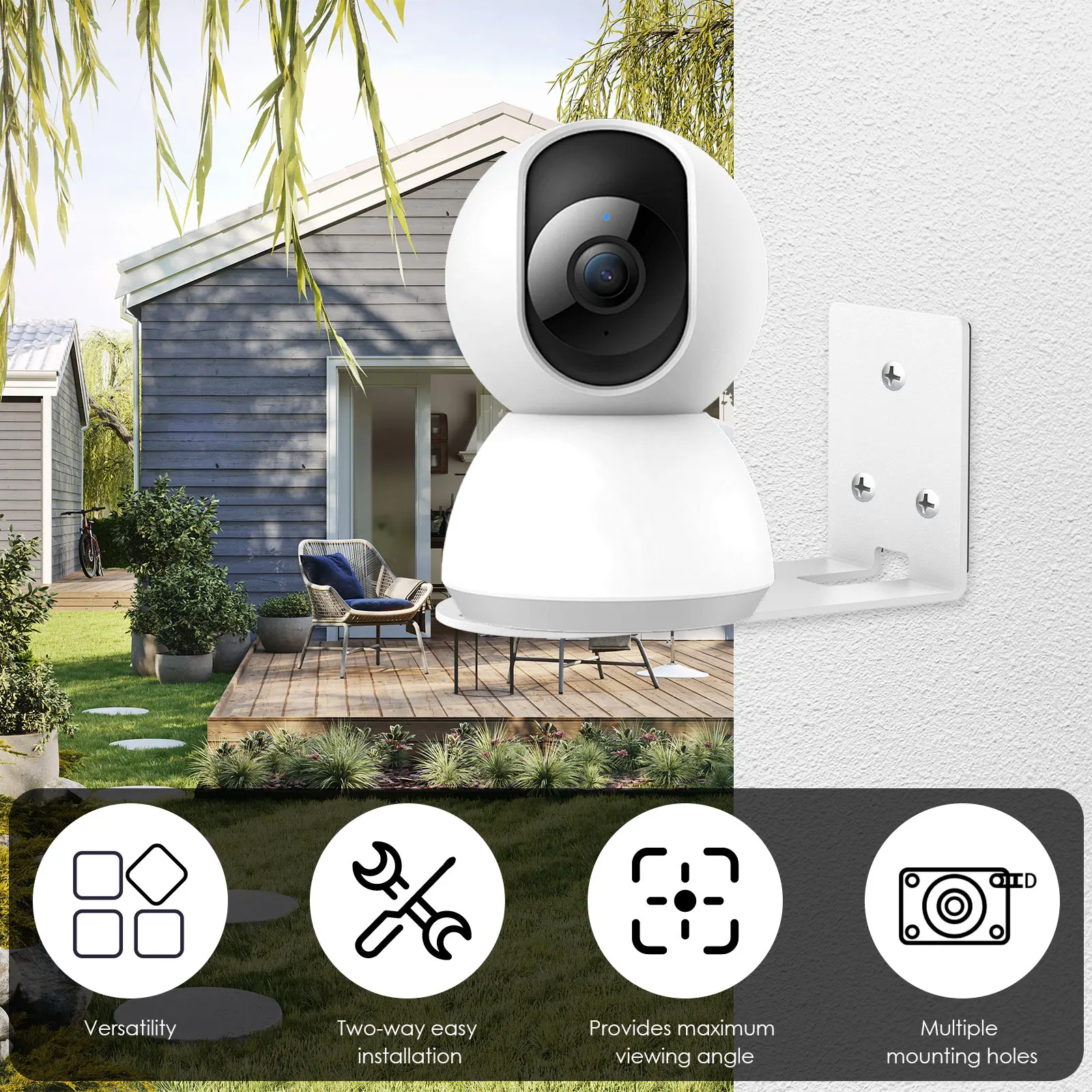 4Pcs PTZ Camera Bracket Wall Mounted L Shape Security Camera Rack Metal Surveillance Camera Support Holder