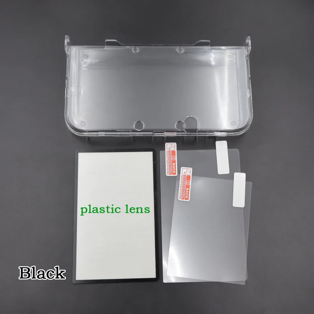 1Set For New 3DS XL Console Crystal Clear Hard Case+Top Bottom Screen Film+Glass/Plastic Lens Cover – More Cost-Effective