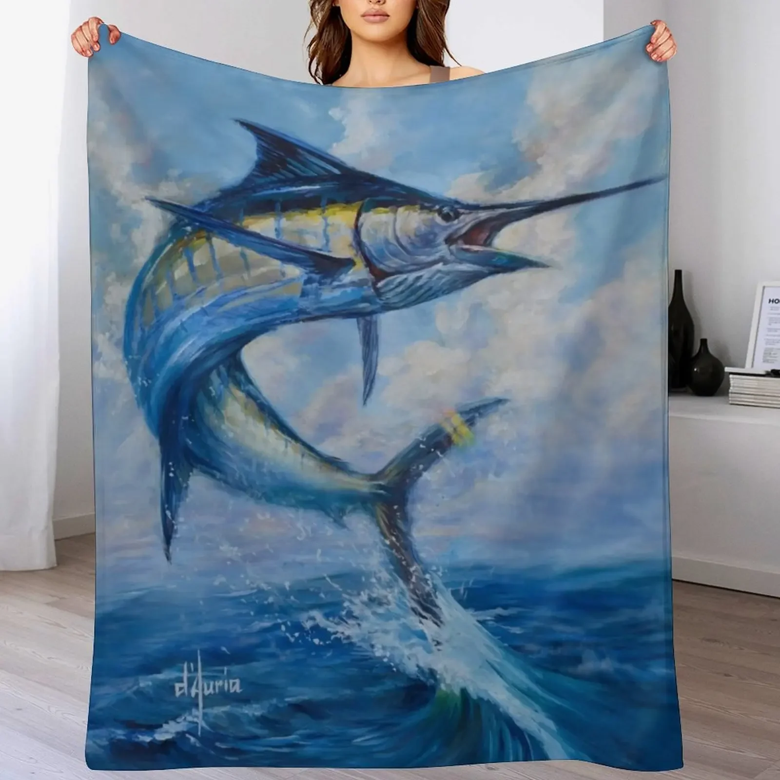 

Antigua Marlin Throw Blanket Ultra Plush Cozy Blanket for Napping Sleeping