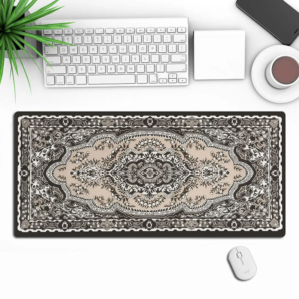 Decorative Mouse Pad Arabic Style Large Desk Mat Non Slip Rubber Base Keyboard Pad Gaming Work Station Accessories