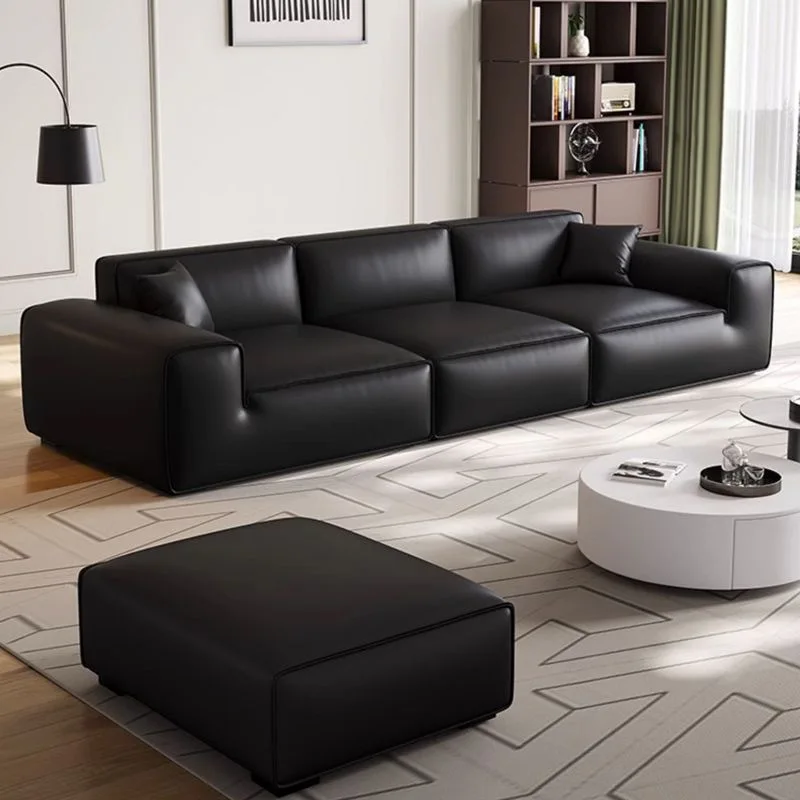 

PU Leather Living Room Sofa Italian Minimalist Modern Luxury Manager BOSS Office Sofas Lazy Lounge Office Furniture Divano LBSF