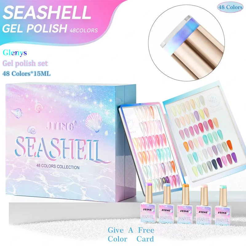Glenys 48 Farben * 15 ml Dream Shell Nagellack Gel Net Red Beliebtes Immersionsgel Nagelgeschäft Essential Nail Art Lackset