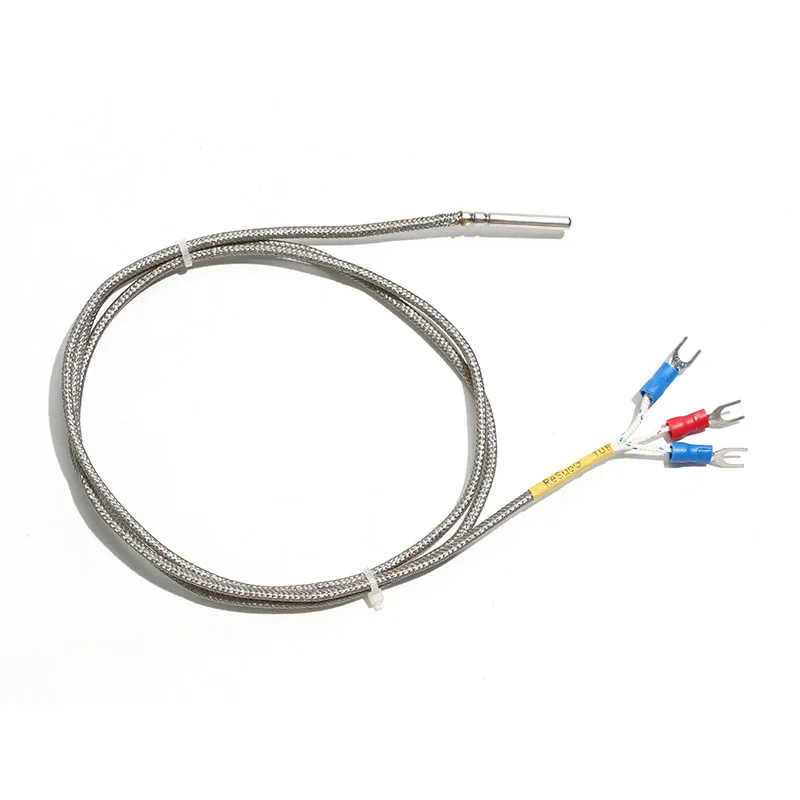 

High-precision PT1000 Temperature Sensor Probe 4x30mm Straight Rod High Temp Shielded Wire 1M-5M Resistor Temperature Detector