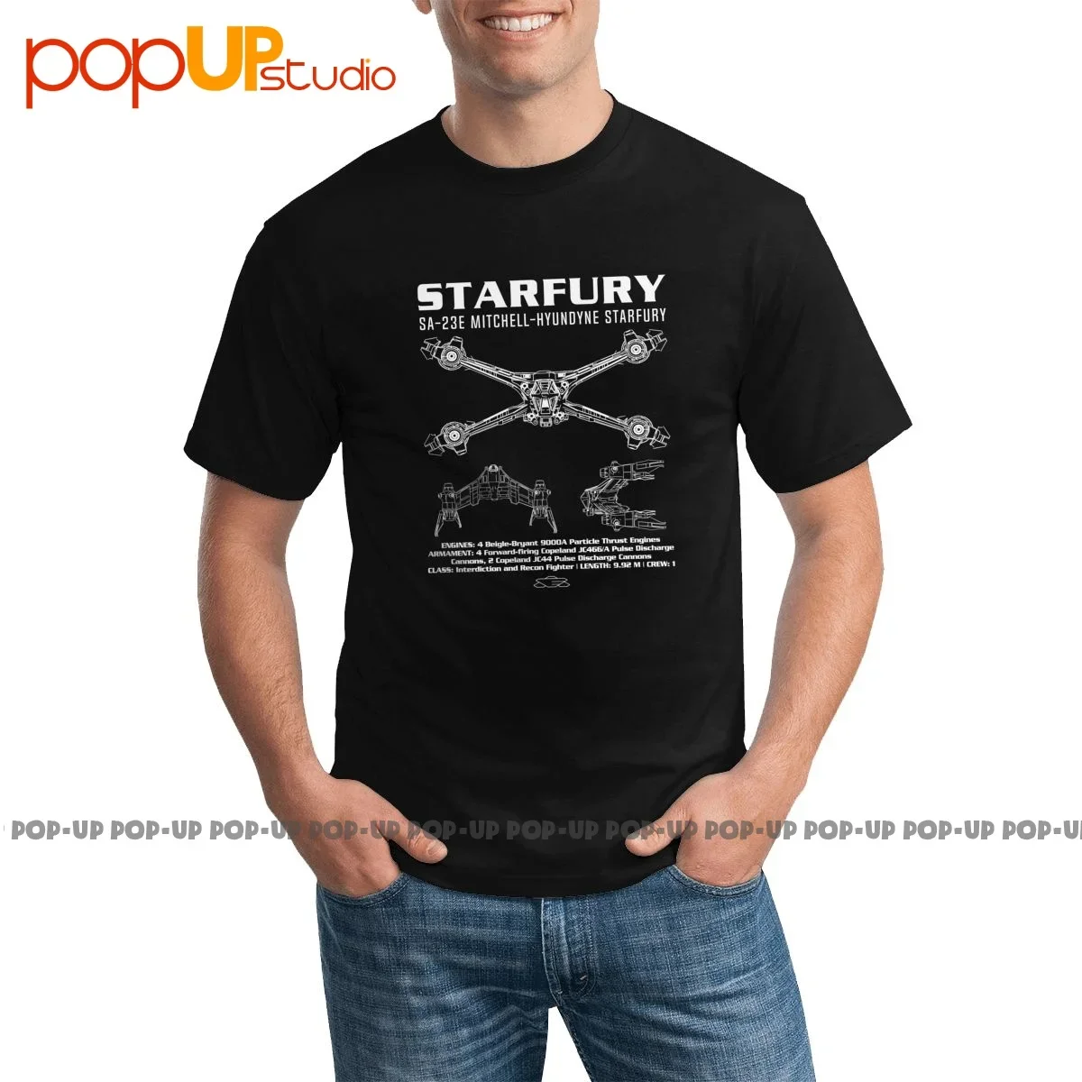 Camiseta de diseño de Babylon 5 Starfury, camiseta Harajuku de la mejor calidad