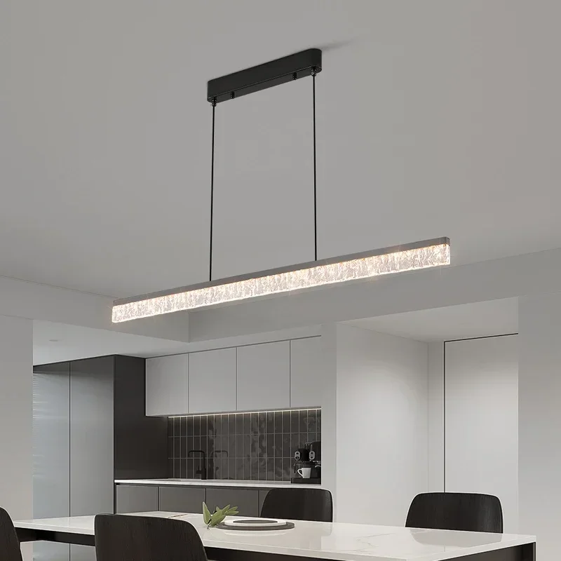 Preto led luzes pingente para sala de jantar cozinha 100cm 120cm suspender lâmpada lustre pendurado luminária led