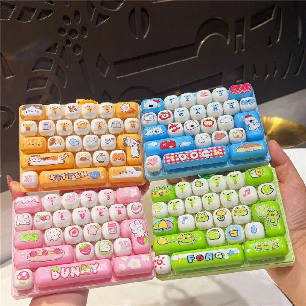 26 Grid Keycap Clicker Anti Stress Fidget Keyboard Keychain Decompression Button Cartoon Hand Relax Party Favor Gift