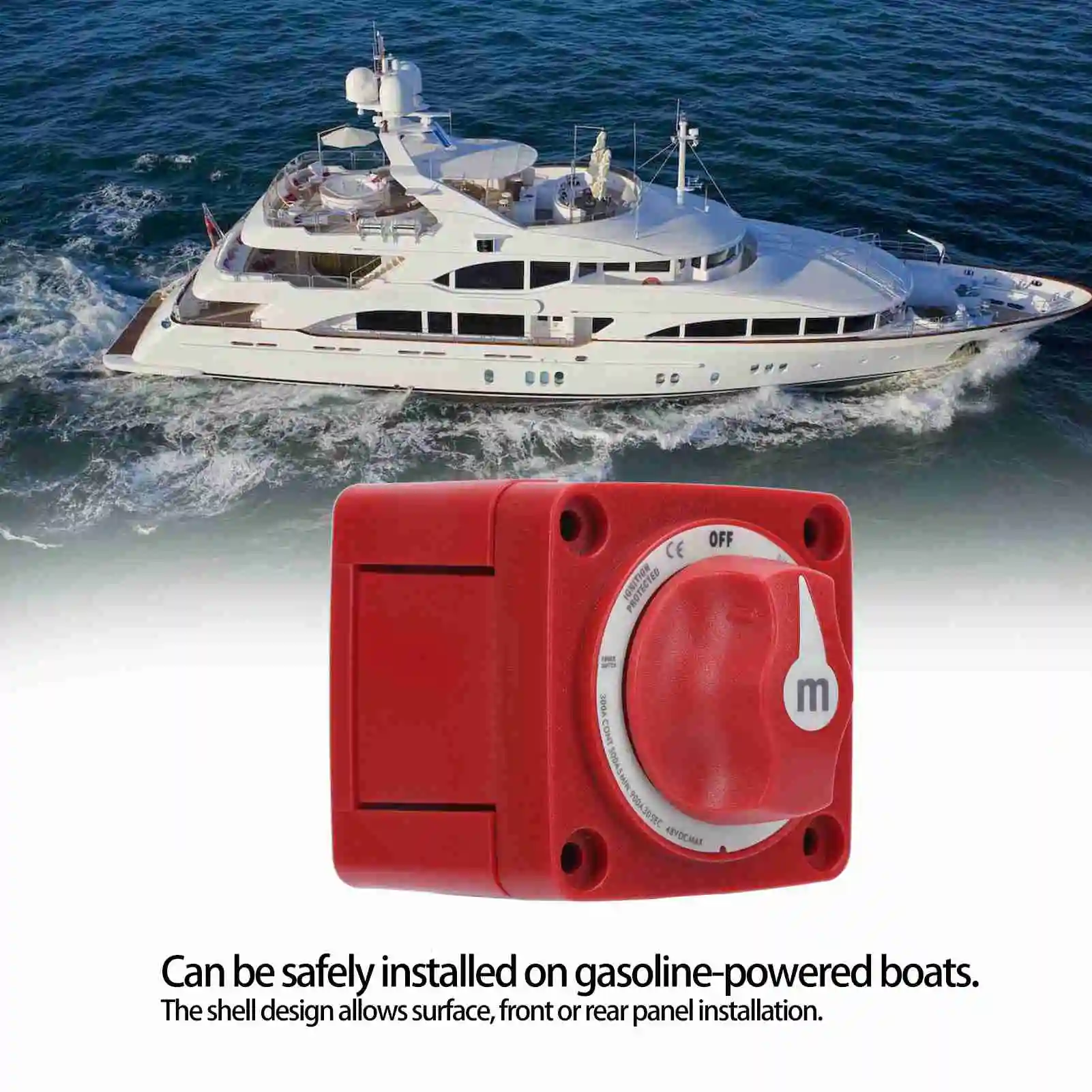 

Выключатель массы для яхтенных аккумуляторов серии M 6006, одноконтурный, износостойкий, морского класса, для яхт и катеров 12-48В